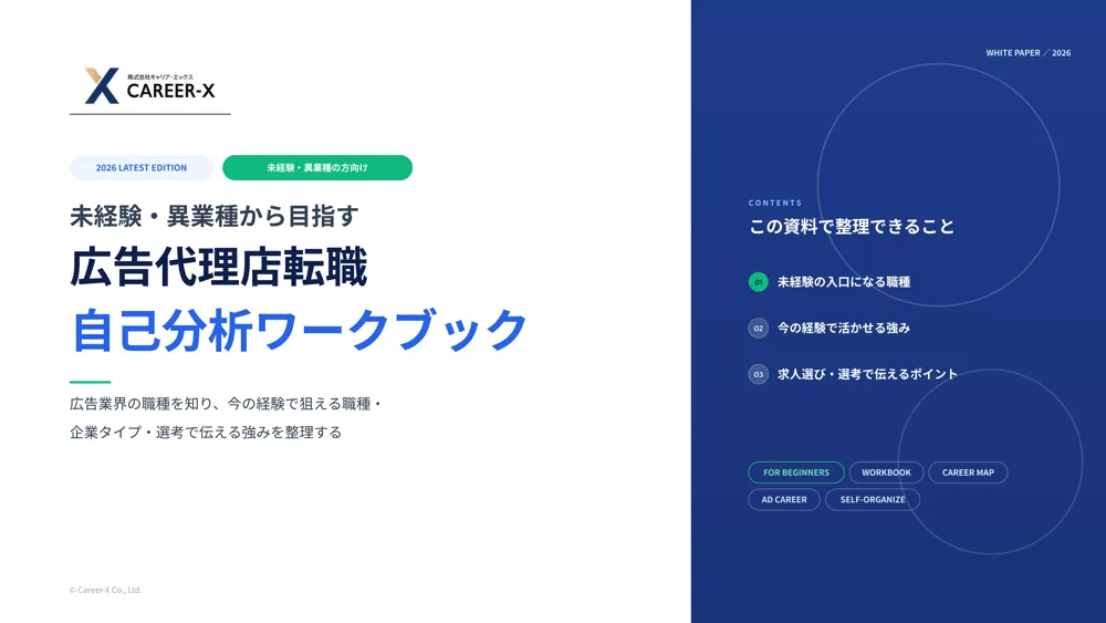 未経験‧異業種から⽬指す広告代理店転職⾃⼰分析ワークブック
